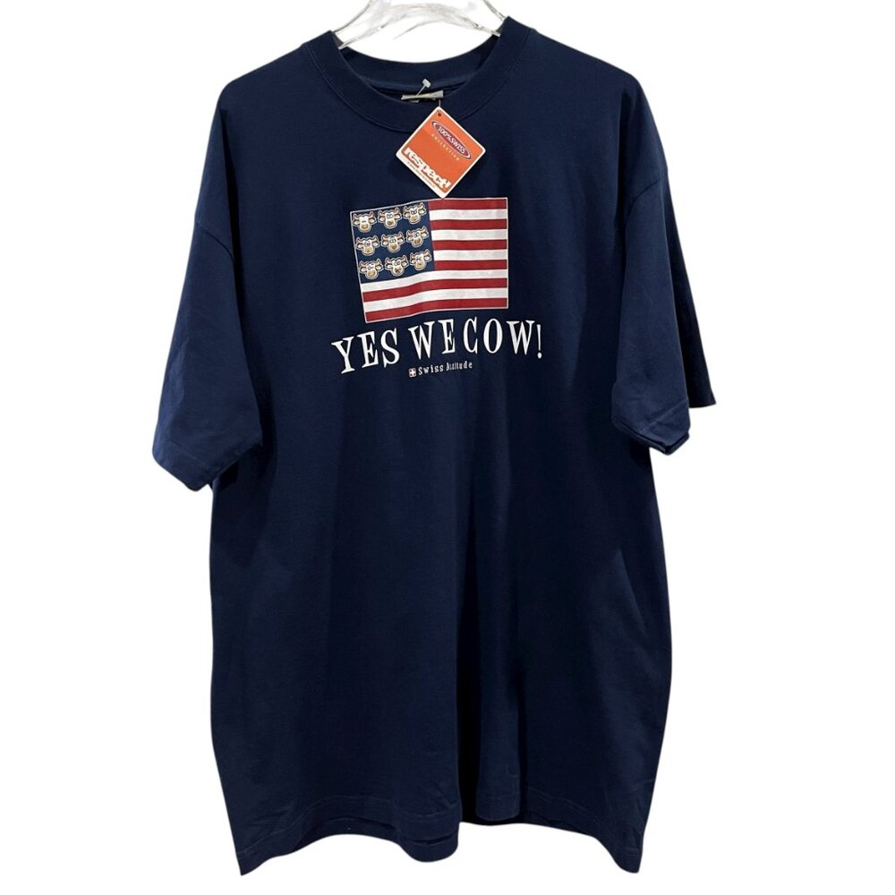 Switcher "Yes We Cow" Blue Short Sleeve T-Shirt Men's Size XL